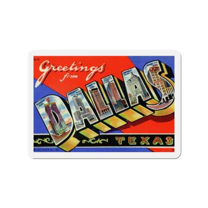 Greetings from Dallas Texas (Greeting Postcards) Die-Cut Magnet-2" x 2"-The Sticker Space