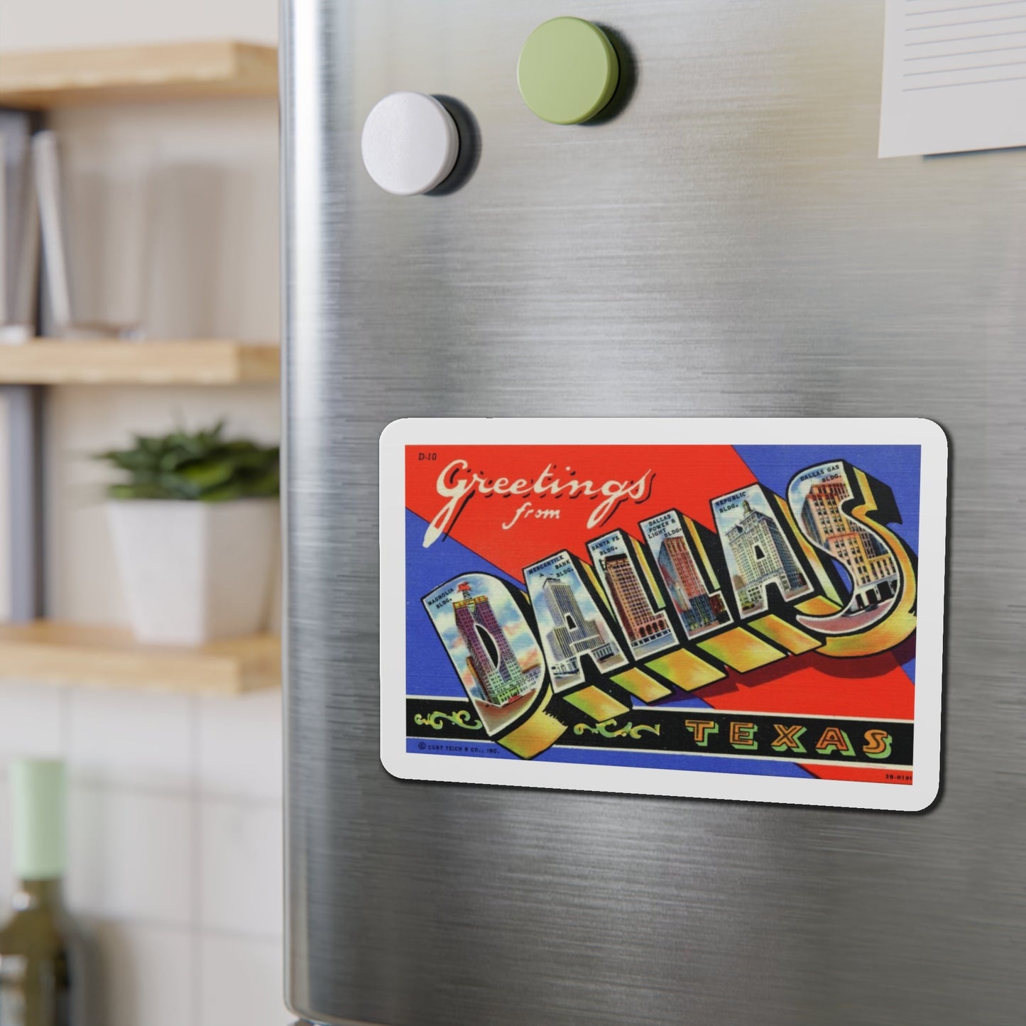 Greetings from Dallas Texas (Greeting Postcards) Die-Cut Magnet-The Sticker Space