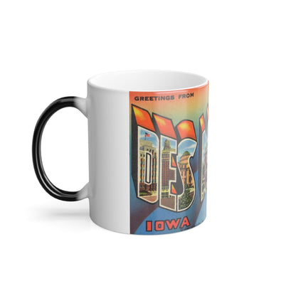 Greetings from Des Moines (Greeting Postcards) Color Changing Mug 11oz-11oz-The Sticker Space