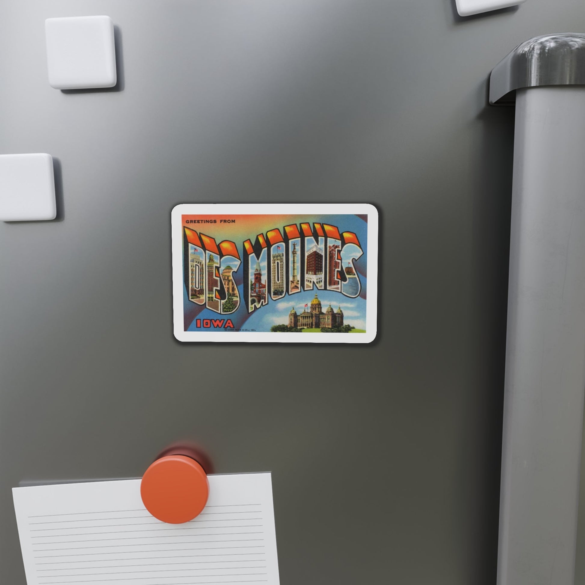 Greetings from Des Moines (Greeting Postcards) Die-Cut Magnet-The Sticker Space