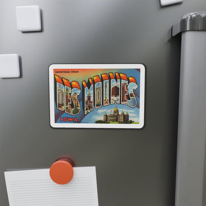 Greetings from Des Moines (Greeting Postcards) Die-Cut Magnet-The Sticker Space