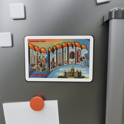 Greetings from Des Moines (Greeting Postcards) Die-Cut Magnet-The Sticker Space