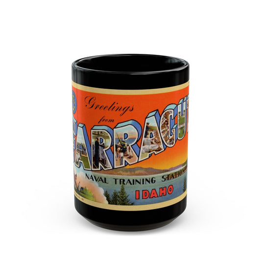 Greetings from Farragut Naval Training Station Idaho (Greeting Postcards) Black Coffee Mug-15oz-The Sticker Space