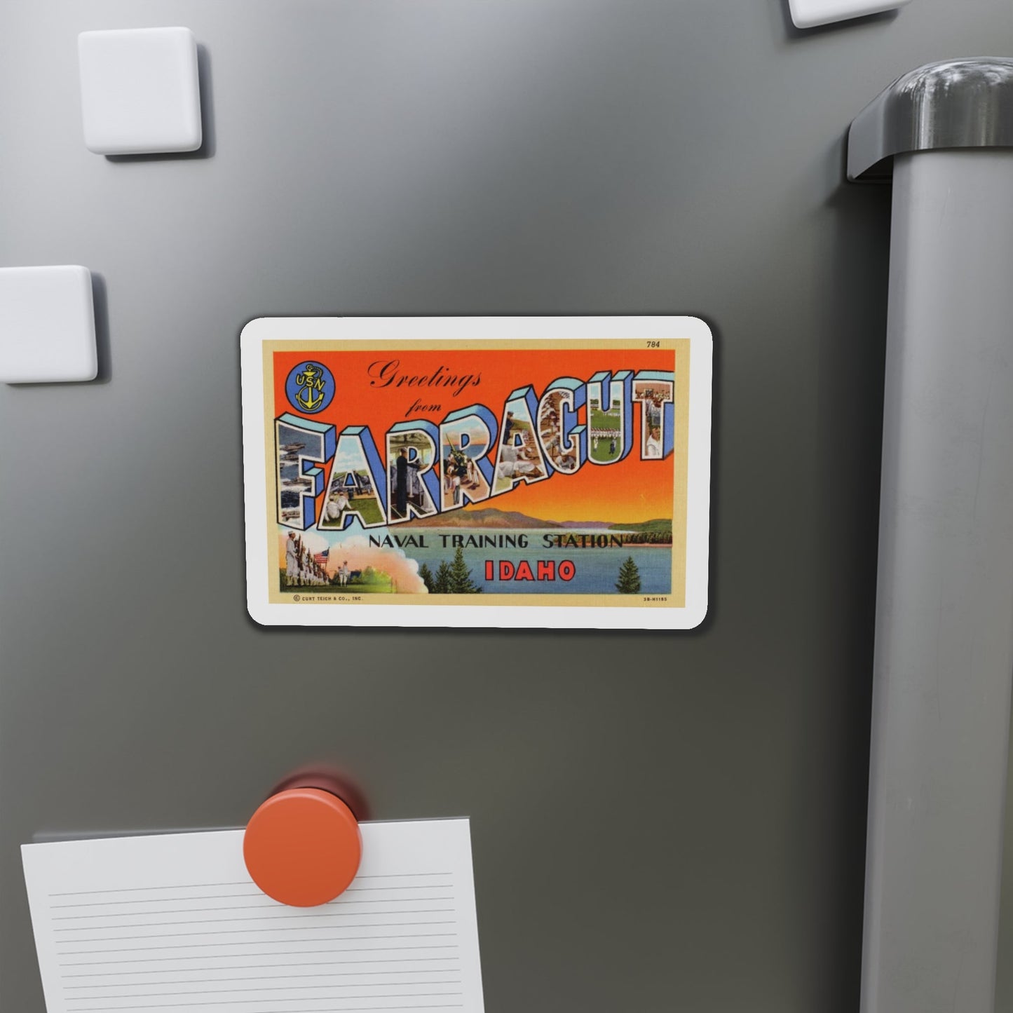 Greetings from Farragut Naval Training Station Idaho (Greeting Postcards) Die-Cut Magnet-The Sticker Space