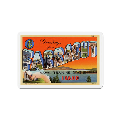 Greetings from Farragut Naval Training Station Idaho (Greeting Postcards) Die-Cut Magnet-5" x 5"-The Sticker Space