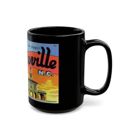 Greetings from Fayetteville N C (Greeting Postcards) Black Coffee Mug-The Sticker Space