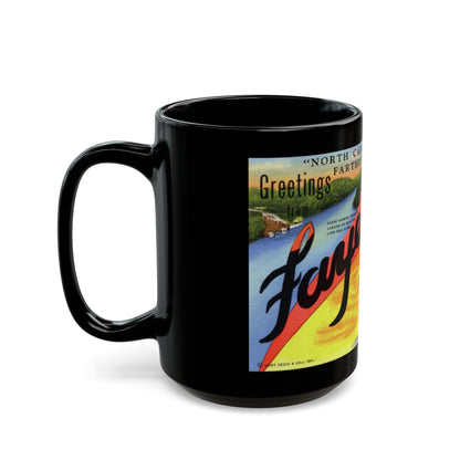 Greetings from Fayetteville N C (Greeting Postcards) Black Coffee Mug-The Sticker Space