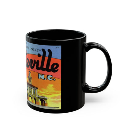 Greetings from Fayetteville N C (Greeting Postcards) Black Coffee Mug-The Sticker Space