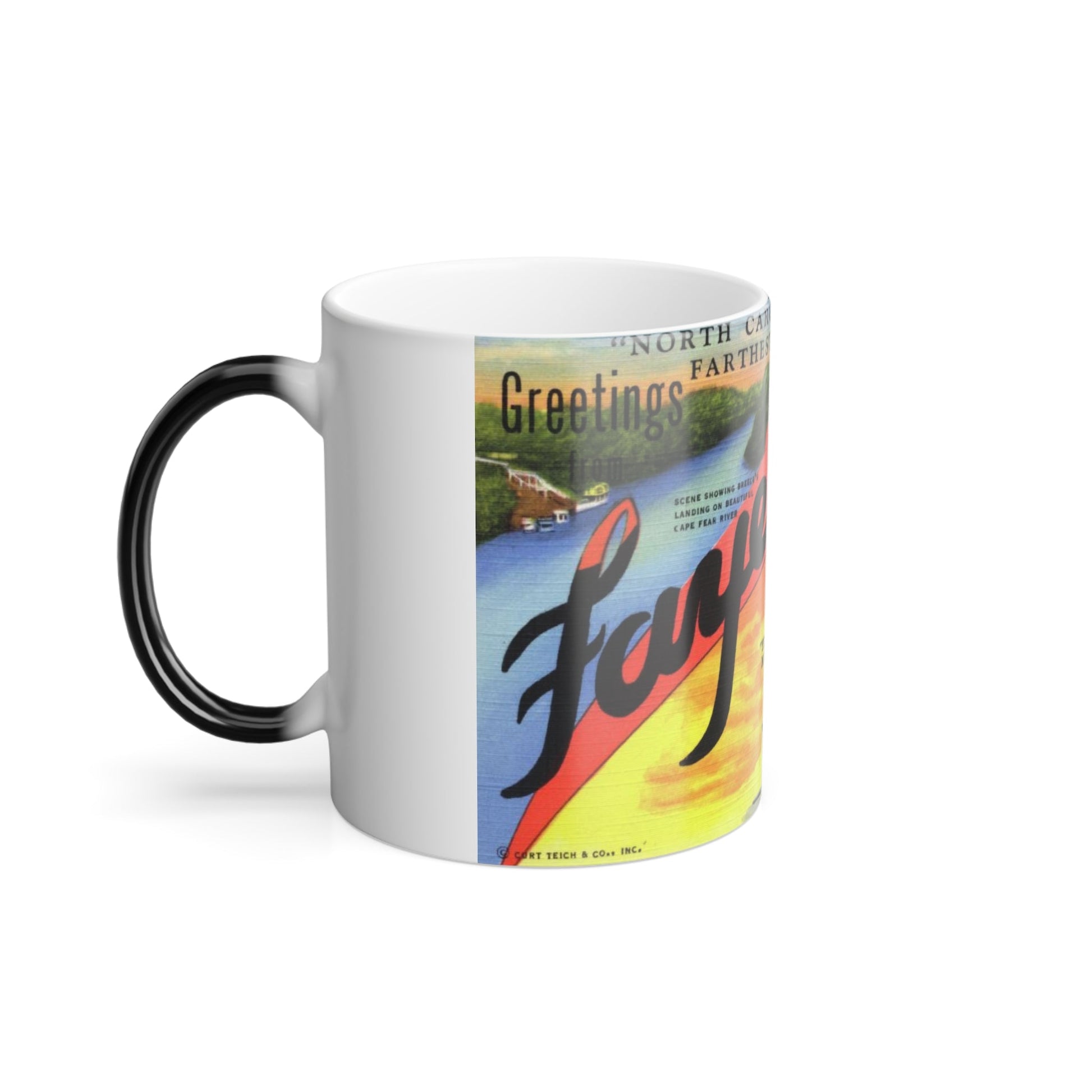 Greetings from Fayetteville N C (Greeting Postcards) Color Changing Mug 11oz-11oz-The Sticker Space