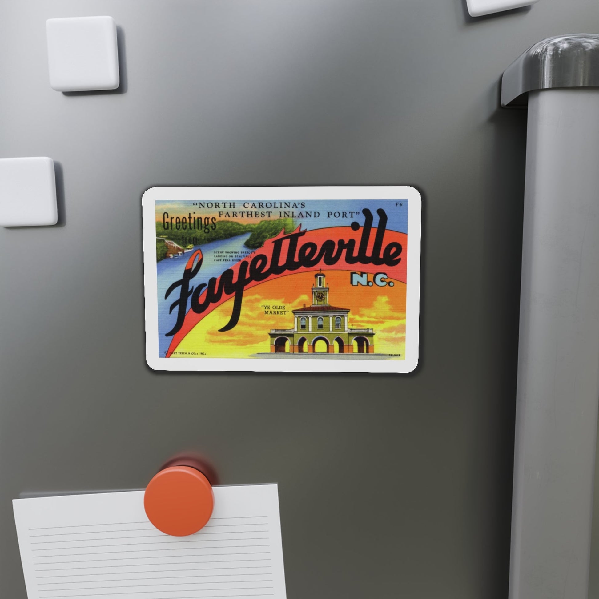 Greetings from Fayetteville NC (Greeting Postcards) Die-Cut Magnet-The Sticker Space