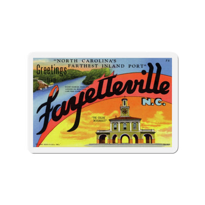 Greetings from Fayetteville NC (Greeting Postcards) Die-Cut Magnet-3" x 3"-The Sticker Space