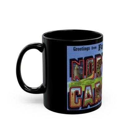 Greetings from Fayetteville North Carolina (Greeting Postcards) Black Coffee Mug-The Sticker Space