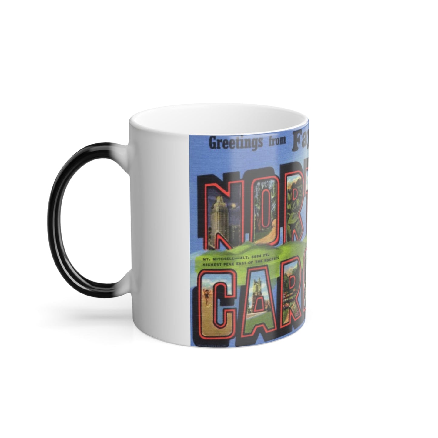 Greetings from Fayetteville North Carolina (Greeting Postcards) Color Changing Mug 11oz-11oz-The Sticker Space