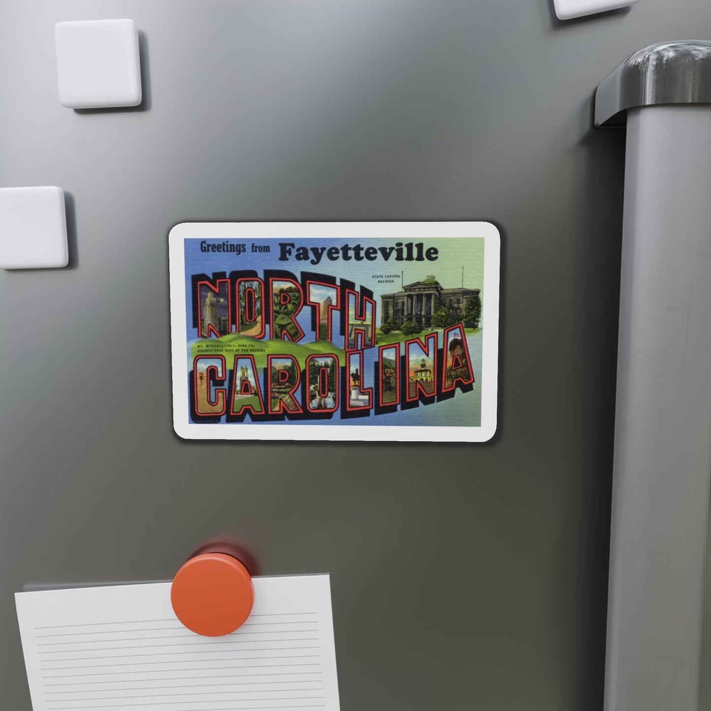 Greetings from Fayetteville North Carolina (Greeting Postcards) Die-Cut Magnet-The Sticker Space