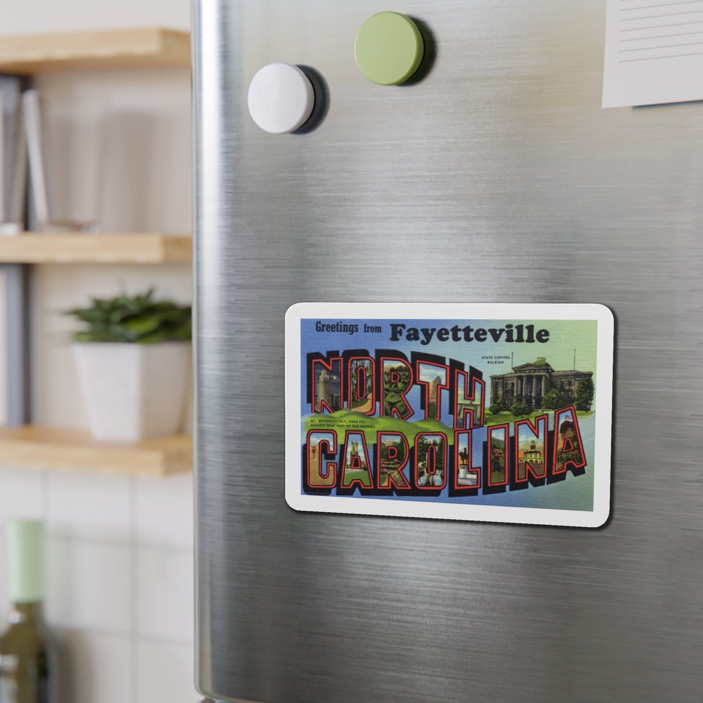 Greetings from Fayetteville North Carolina (Greeting Postcards) Die-Cut Magnet-The Sticker Space