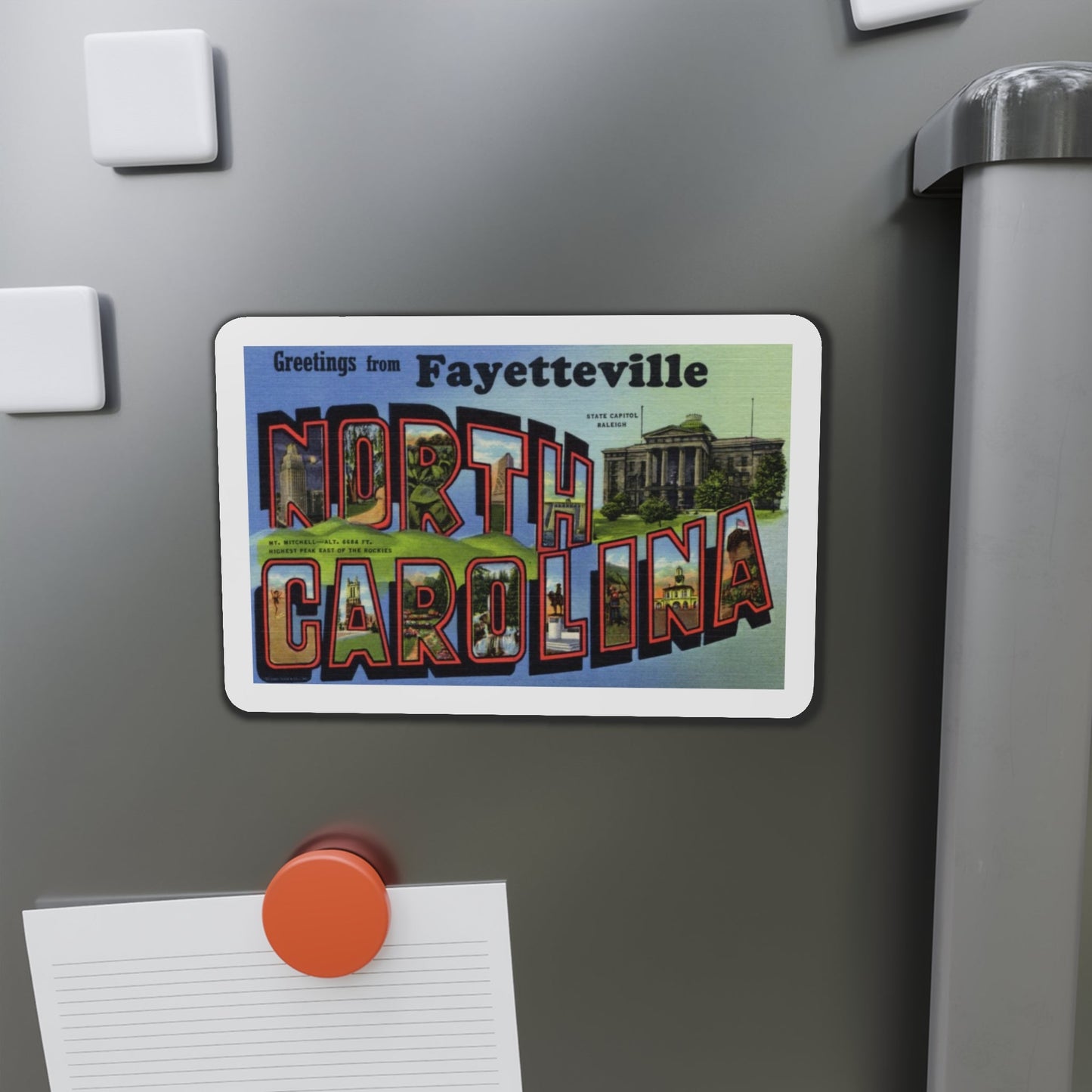 Greetings from Fayetteville North Carolina (Greeting Postcards) Die-Cut Magnet-The Sticker Space