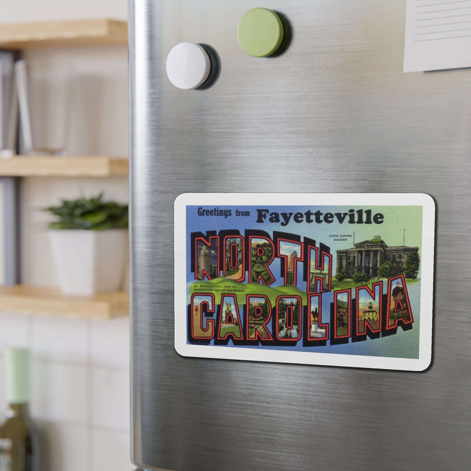 Greetings from Fayetteville North Carolina (Greeting Postcards) Die-Cut Magnet-The Sticker Space