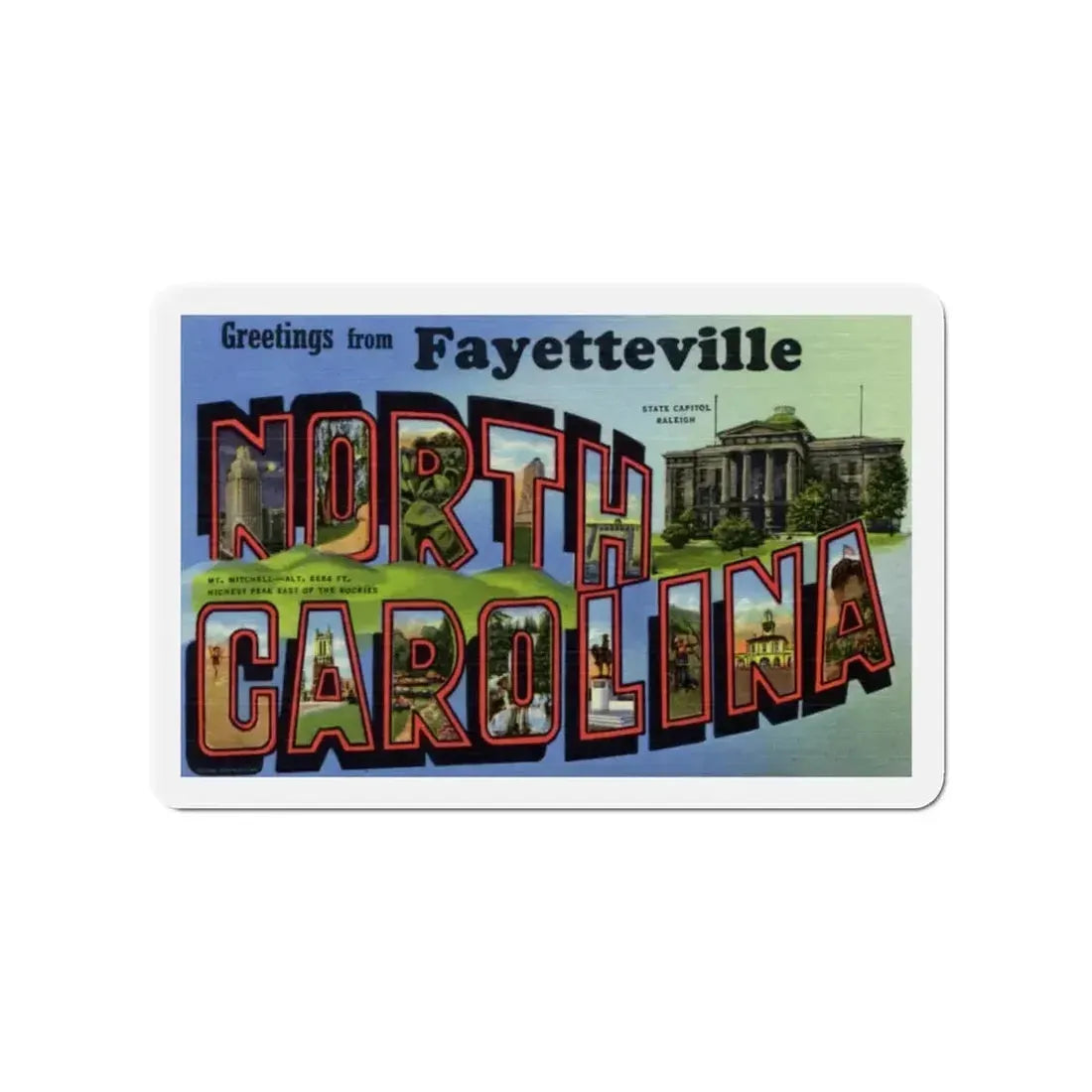 Greetings from Fayetteville North Carolina (Greeting Postcards) Refrigerator Magnet - The Sticker Space