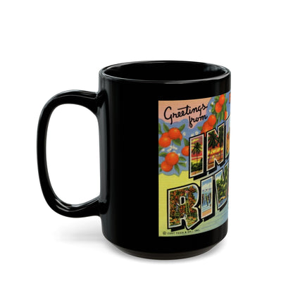 Greetings from Floridas Indian River section (Greeting Postcards) Black Coffee Mug-The Sticker Space