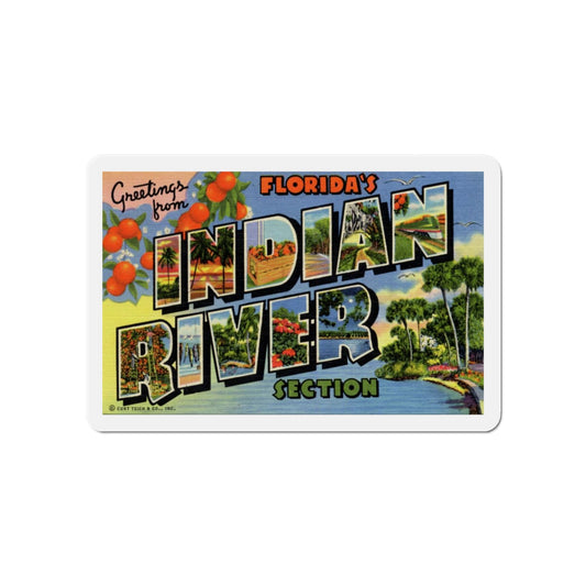 Greetings from Florida's Indian River Section (Greeting Postcards) Die-Cut Magnet-6 × 6"-The Sticker Space