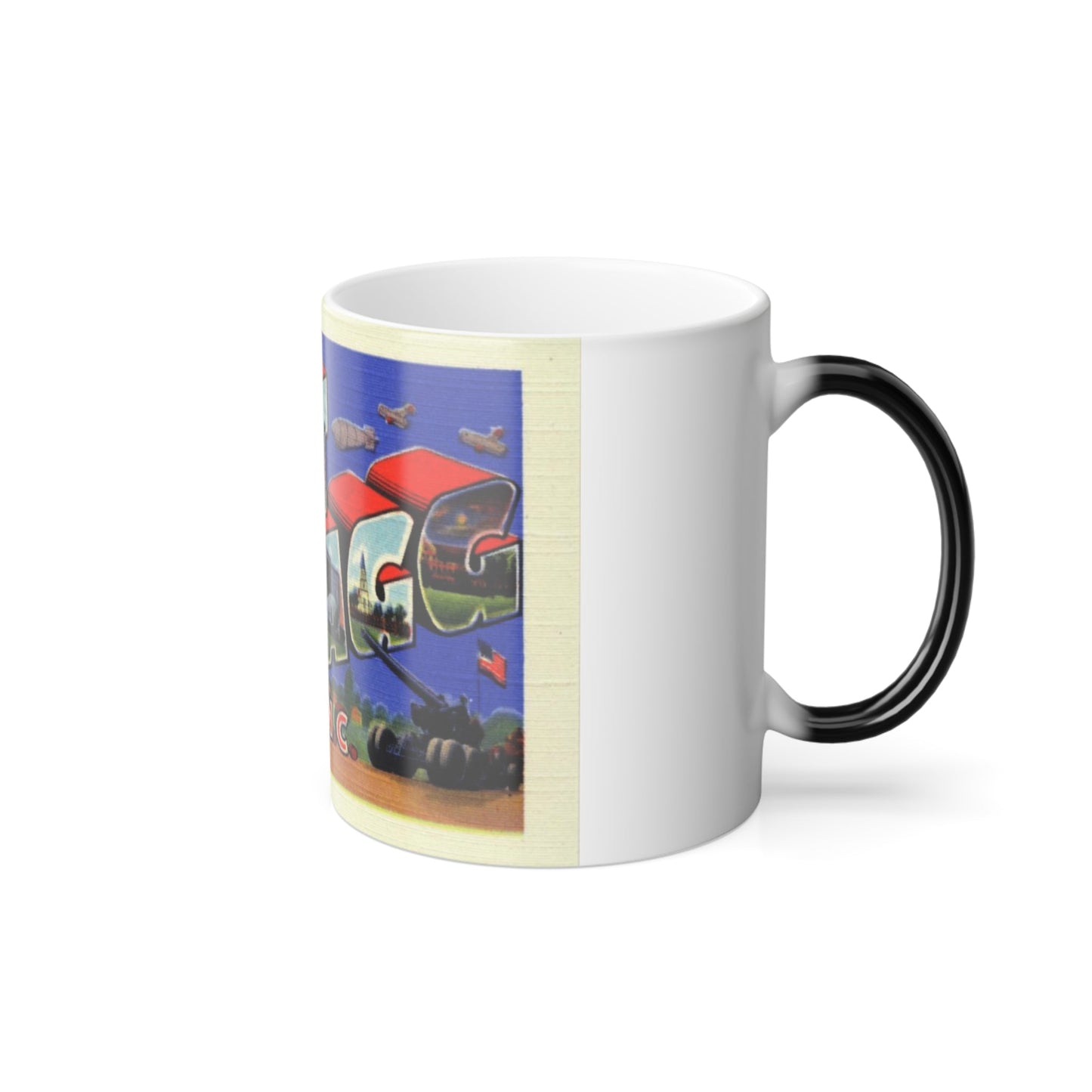 Greetings from Fort Bragg NC (Greeting Postcards) Color Changing Mug 11oz-11oz-The Sticker Space