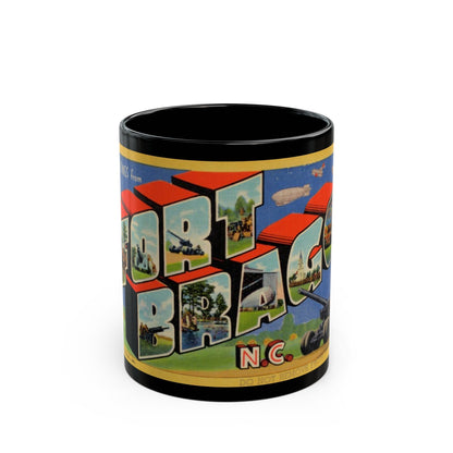 Greetings from Fort Bragg NC v2 (Greeting Postcards) Black Coffee Mug-11oz-The Sticker Space