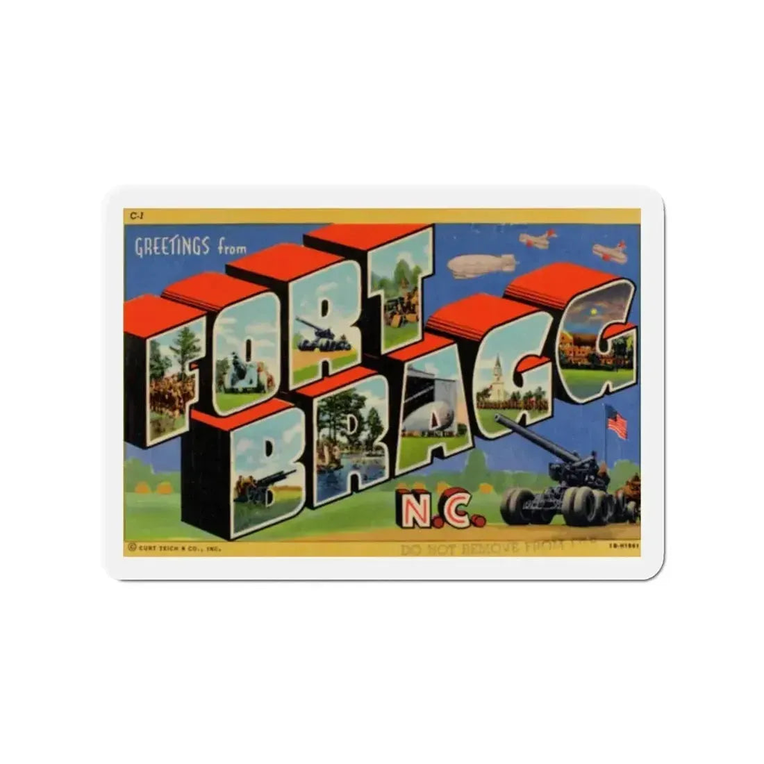 Greetings from Fort Bragg NC v2 (Greeting Postcards) Refrigerator Magnet - The Sticker Space