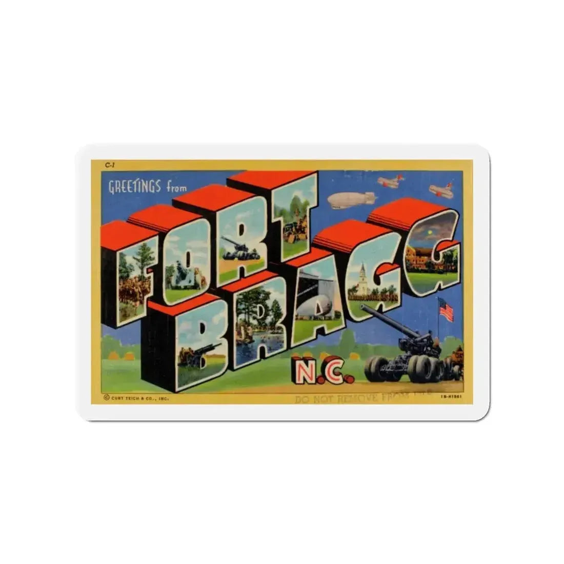 Greetings from Fort Bragg NC v2 (Greeting Postcards) Refrigerator Magnet - The Sticker Space
