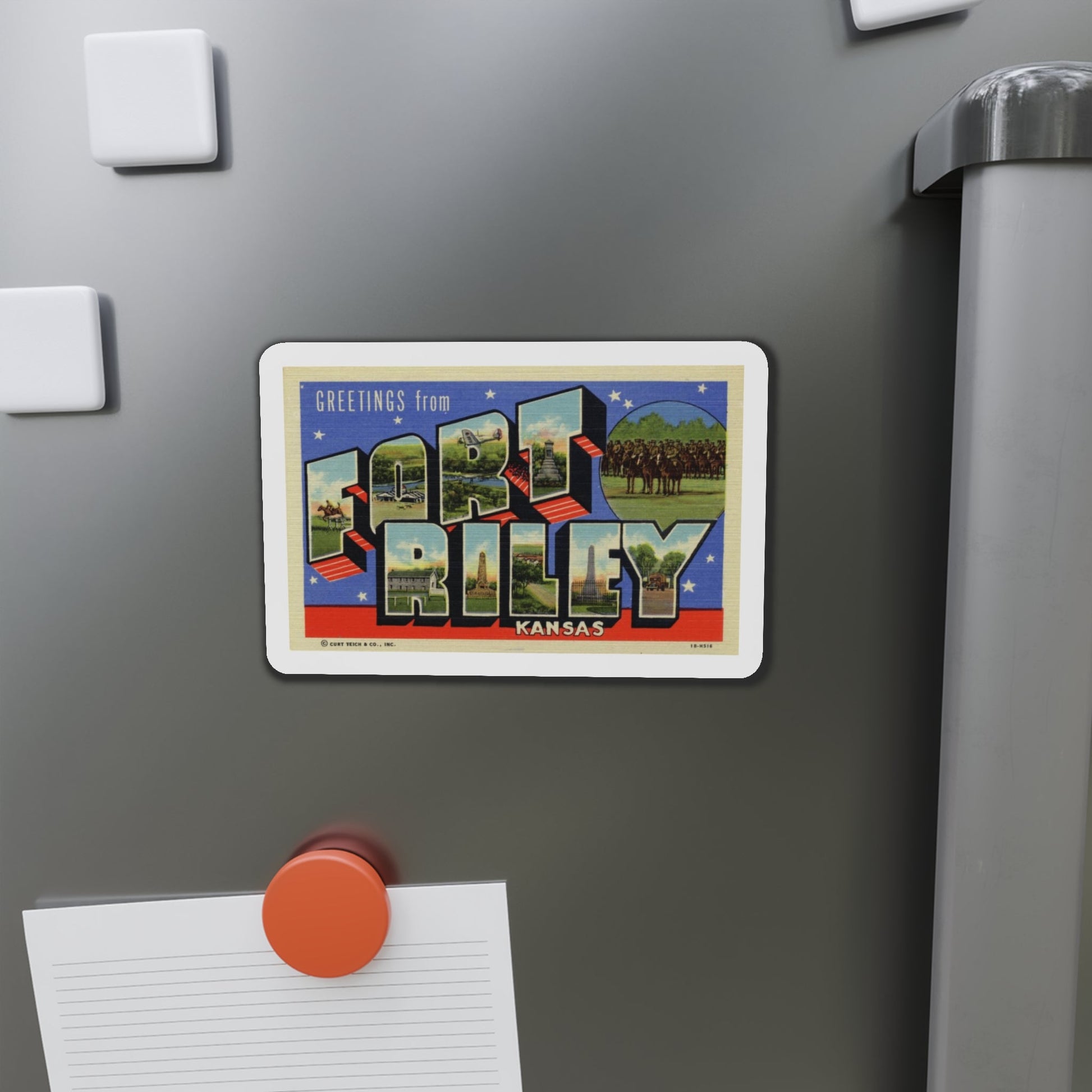 Greetings from Fort Riley Kansas (Greeting Postcards) Die-Cut Magnet-The Sticker Space