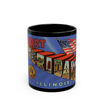 Greetings from Fort Sheridan Illinois (Greeting Postcards) Black Coffee Mug-11oz-The Sticker Space