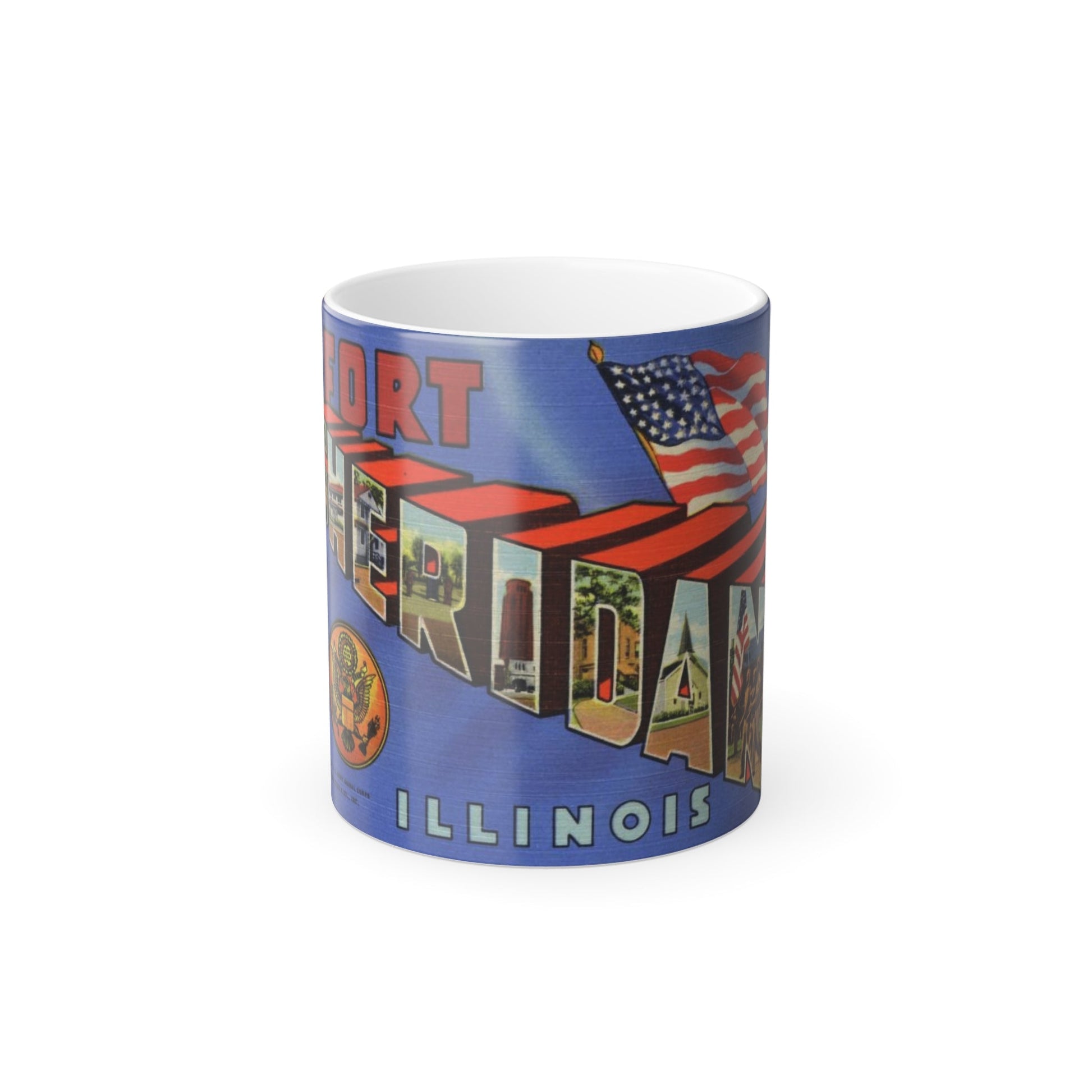 Greetings from Fort Sheridan Illinois (Greeting Postcards) Color Changing Mug 11oz-11oz-The Sticker Space