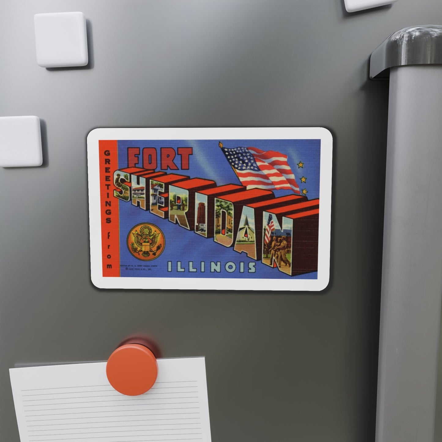 Greetings from Fort Sheridan Illinois (Greeting Postcards) Die-Cut Magnet-The Sticker Space