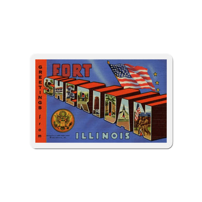 Greetings from Fort Sheridan Illinois (Greeting Postcards) Die-Cut Magnet-6 × 6"-The Sticker Space