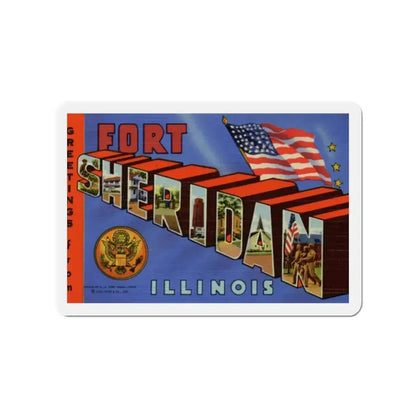 Greetings from Fort Sheridan Illinois (Greeting Postcards) Refrigerator Magnet 2 Inch - The Sticker Space