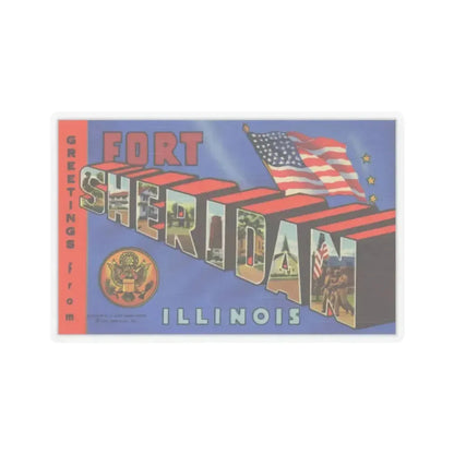 Greetings from Fort Sheridan Illinois (Greeting Postcards) STICKER Vinyl Kiss-Cut Decal 4 Inch Transparent - The Sticker Space