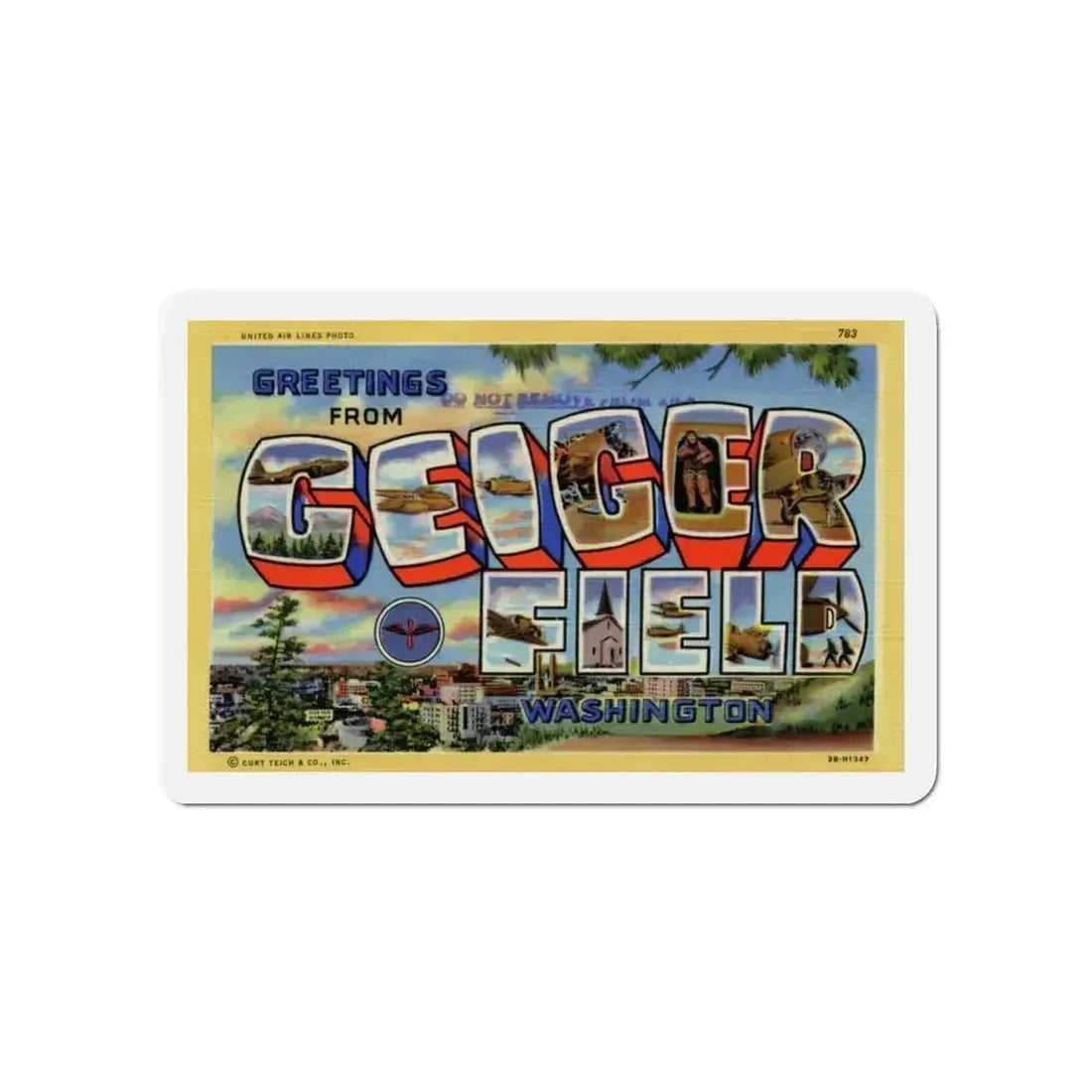 Greetings from Geiger Field Washington (Greeting Postcards) Refrigerator Magnet - The Sticker Space