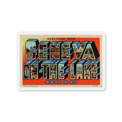 Greetings from Geneva on the Lake Ohio (Greeting Postcards) Die-Cut Magnet-3" x 3"-The Sticker Space