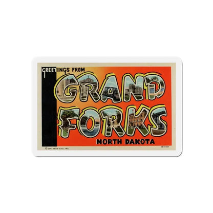 Greetings from Grand Forks North Dakota (Greeting Postcards) Refrigerator Magnet 6 Inch - The Sticker Space