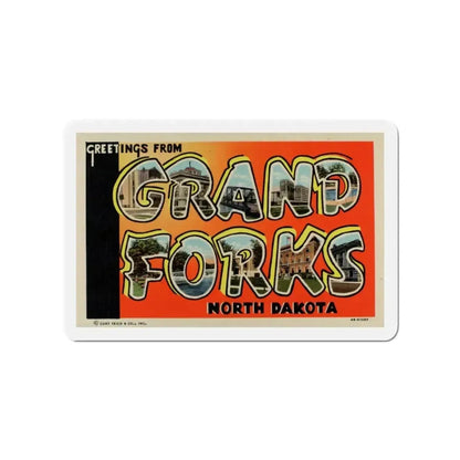 Greetings from Grand Forks North Dakota (Greeting Postcards) Refrigerator Magnet - The Sticker Space