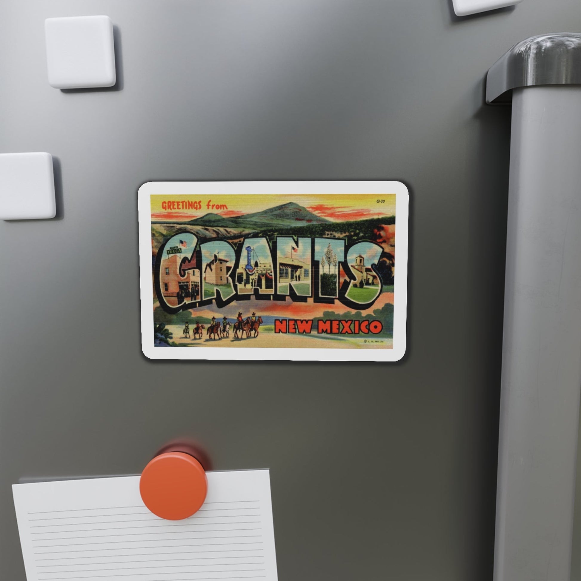 Greetings from Grants New Mexico (Greeting Postcards) Die-Cut Magnet-The Sticker Space