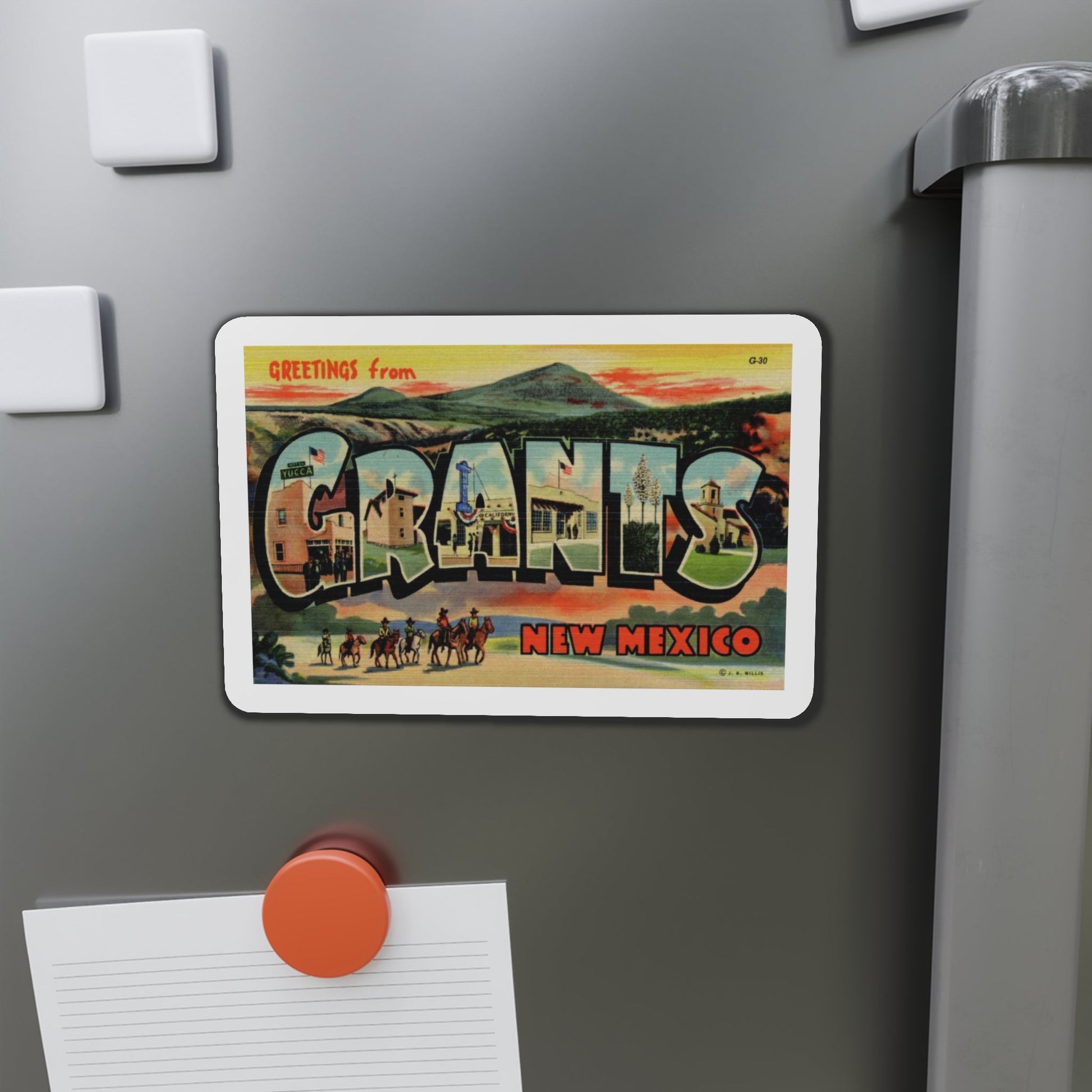 Greetings from Grants New Mexico (Greeting Postcards) Die-Cut Magnet-The Sticker Space