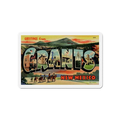 Greetings from Grants New Mexico (Greeting Postcards) Refrigerator Magnet 6 Inch - The Sticker Space