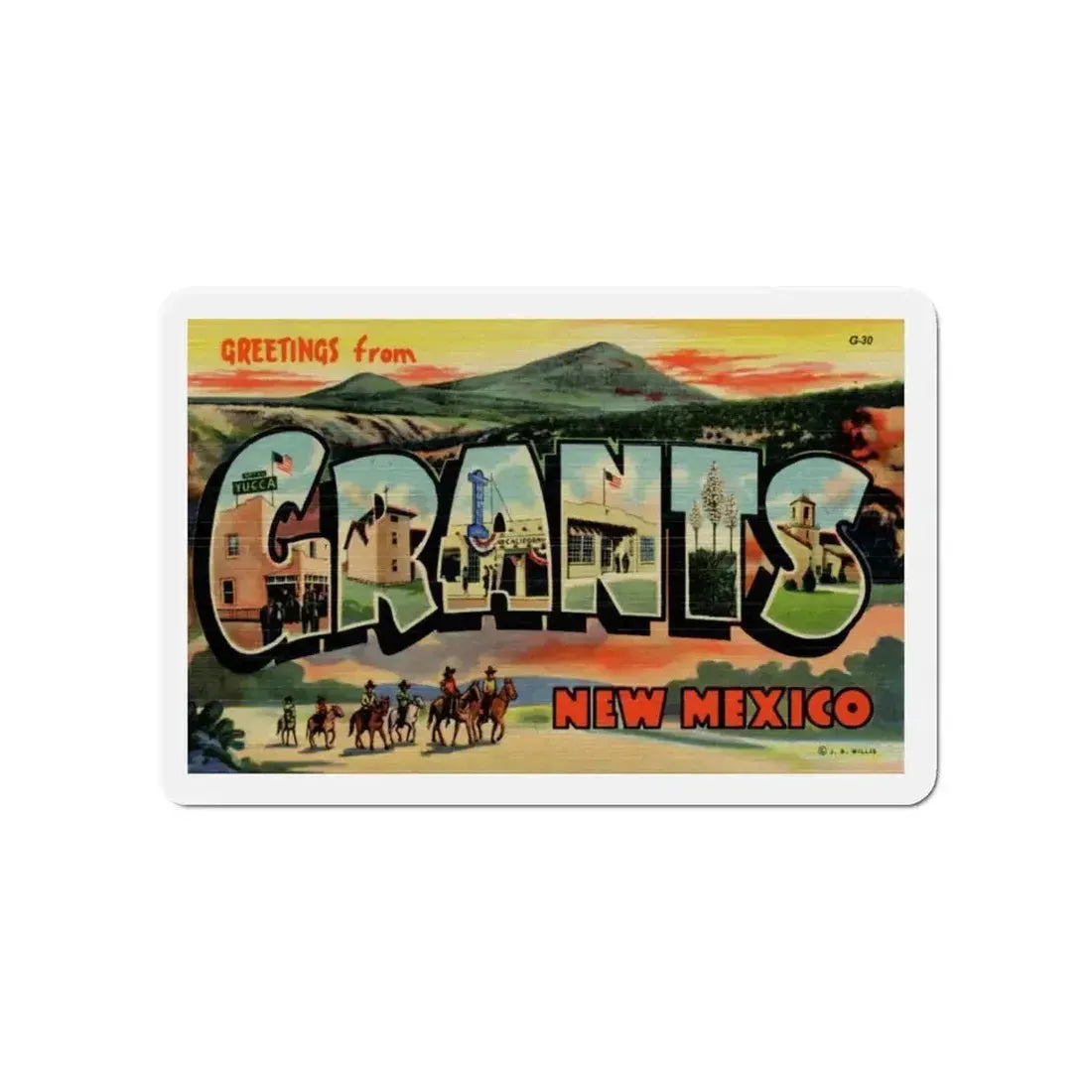 Greetings from Grants New Mexico (Greeting Postcards) Refrigerator Magnet - The Sticker Space