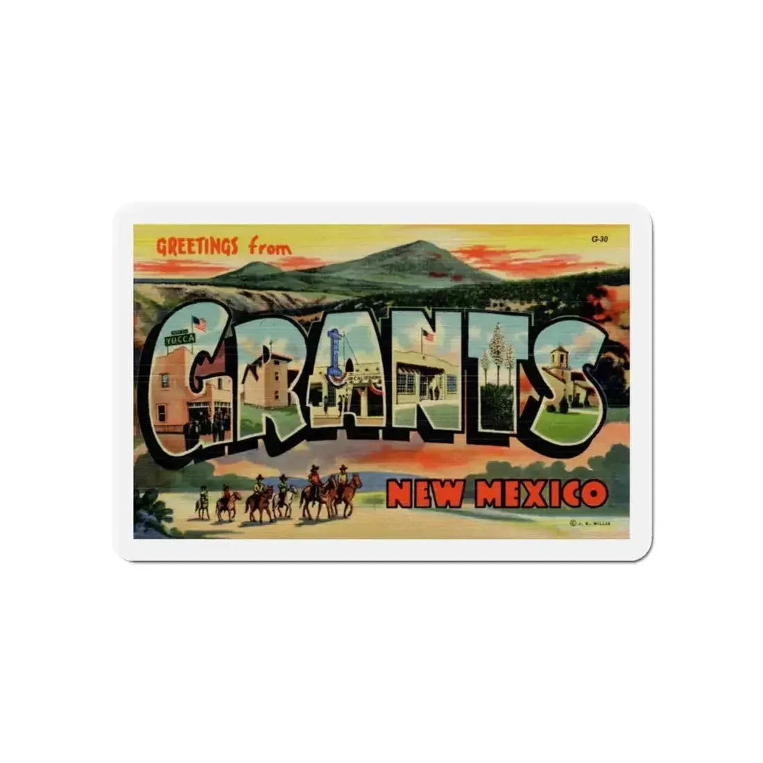 Greetings from Grants New Mexico (Greeting Postcards) Refrigerator Magnet - The Sticker Space