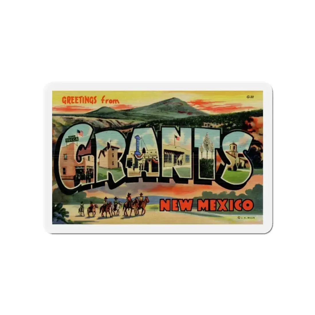 Greetings from Grants New Mexico (Greeting Postcards) Refrigerator Magnet - The Sticker Space