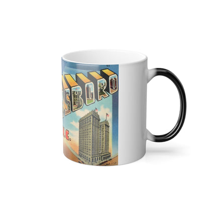 Greetings from Greensboro NC (Greeting Postcards) Color Changing Mug 11oz-11oz-The Sticker Space
