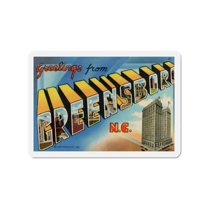 Greetings from Greensboro NC (Greeting Postcards) Refrigerator Magnet 2 Inch - The Sticker Space