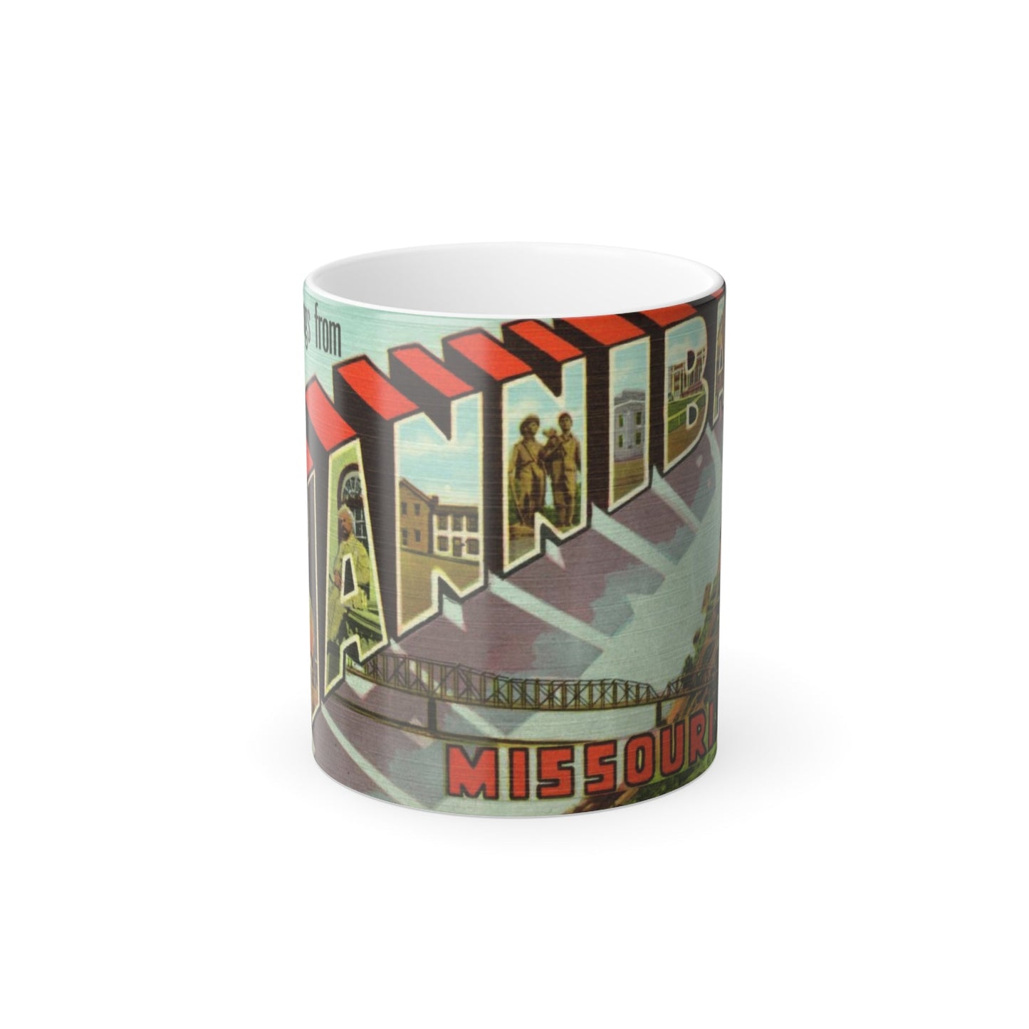 Greetings from Hannibal Missouri (Greeting Postcards) Color Changing Mug 11oz-11oz-The Sticker Space