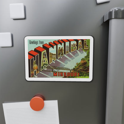 Greetings from Hannibal Missouri (Greeting Postcards) Die-Cut Magnet-The Sticker Space