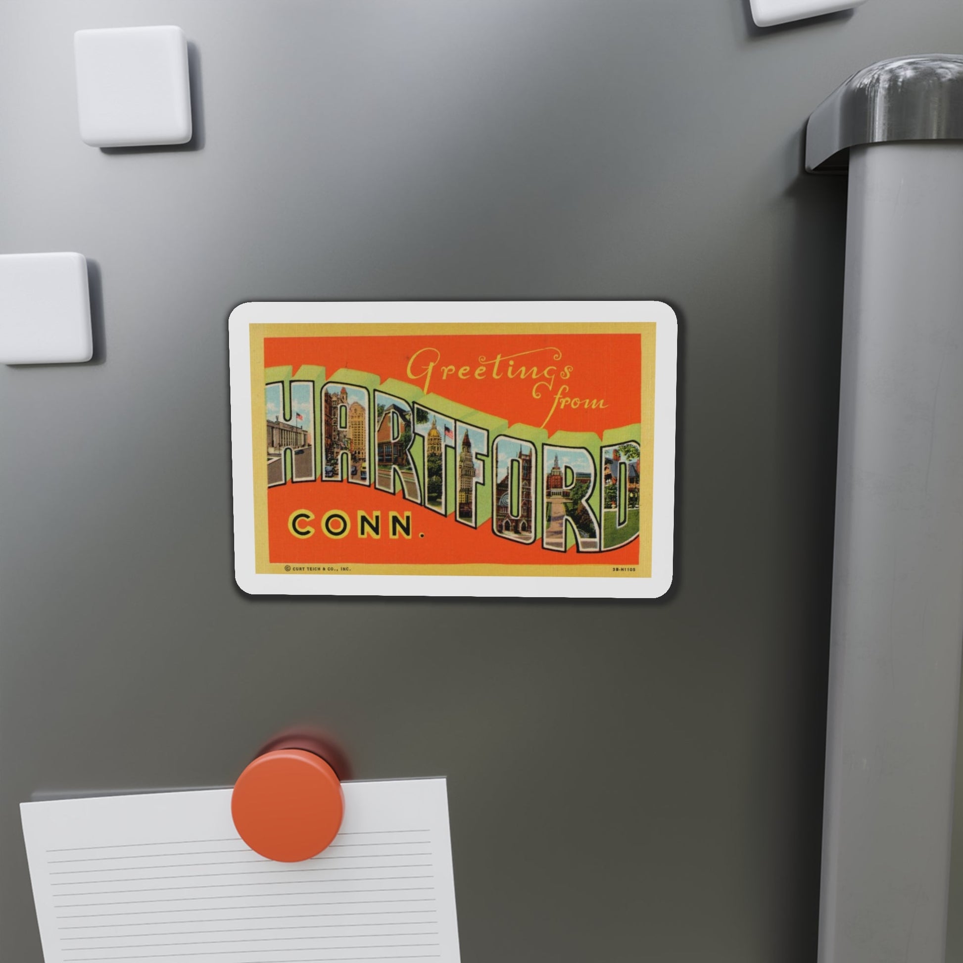 Greetings from Hartford Connecticut (Greeting Postcards) Die-Cut Magnet-The Sticker Space